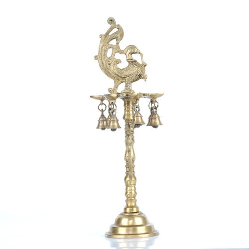 VILAKKUS GOLDEN BRASS DIYA WITH HANGING BELLS