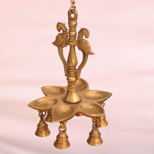 PEACOCK GOLDEN HANGING DIYA