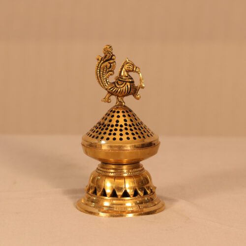 PEACOCK BRASS INCENSE BURNER