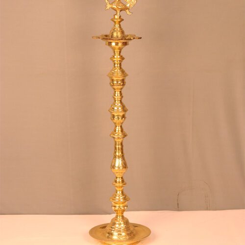 PEACOCK BRASS DIYA- 46 inches
