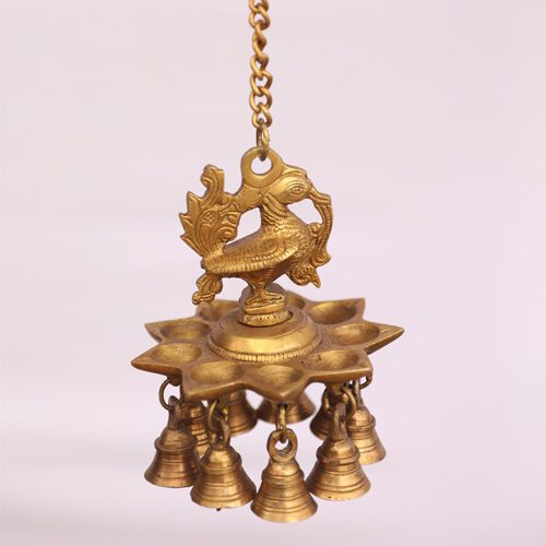PEACOCK GOLDEN HANGING DIYA