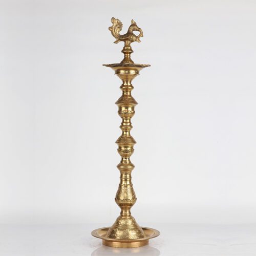 Peacock Traditional Brass Diya ( Nilavilakku)