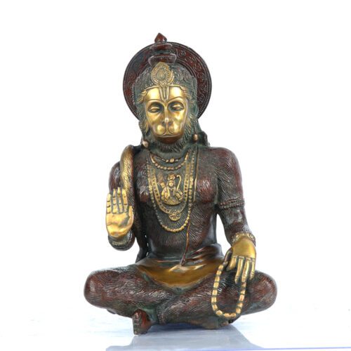 BLESSING ANTIQUE HANUMAN BRASS STATUE