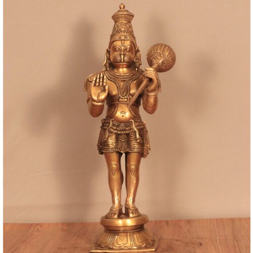 STANDING BRASS HANUMAN STATUE