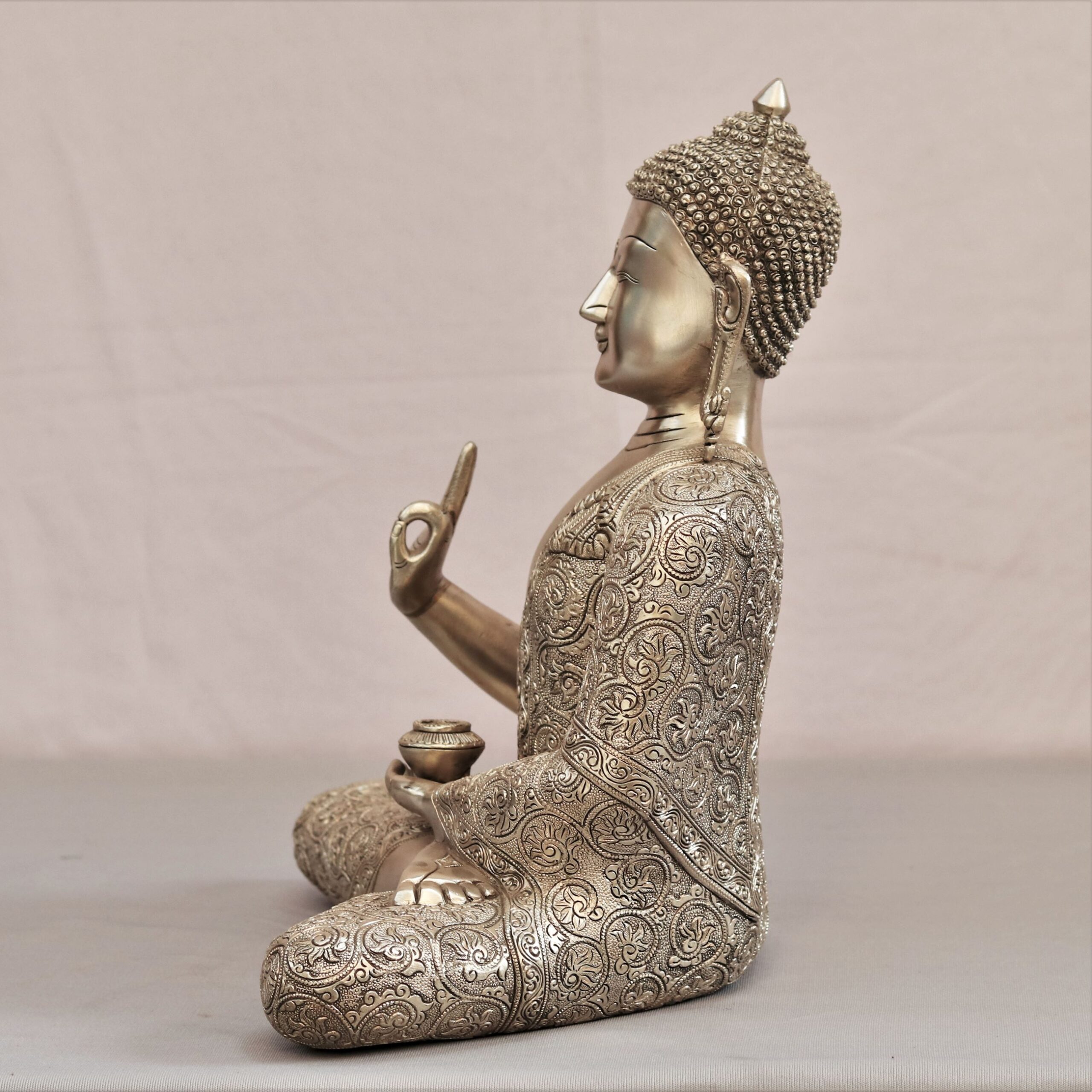 Blessing Buddha Brass Statue - 15 inches - Image 2