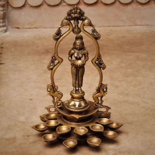 Lady figurine Brass Diya