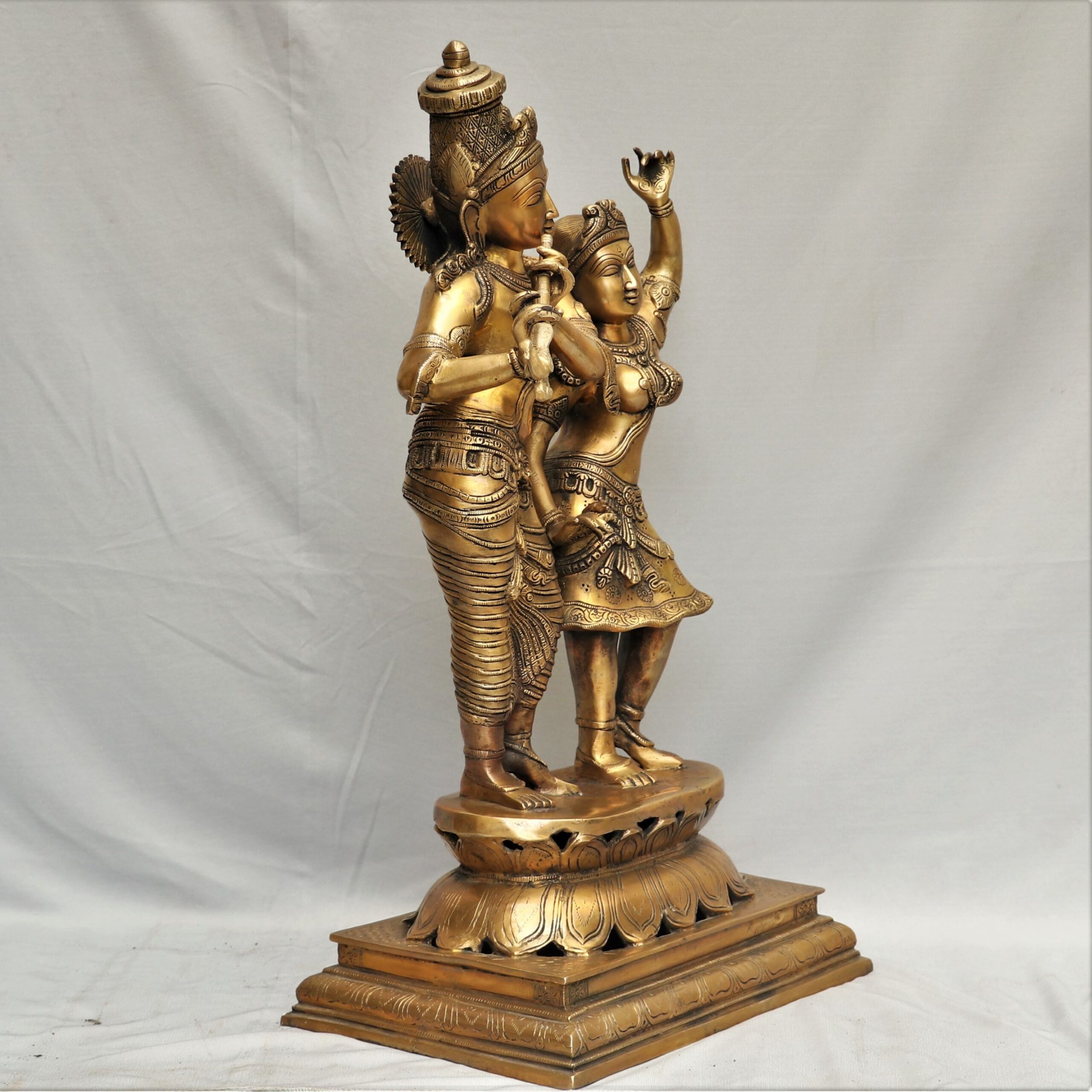 Radha Krishna Superfine Brass Statue - 24 inches - Image 4