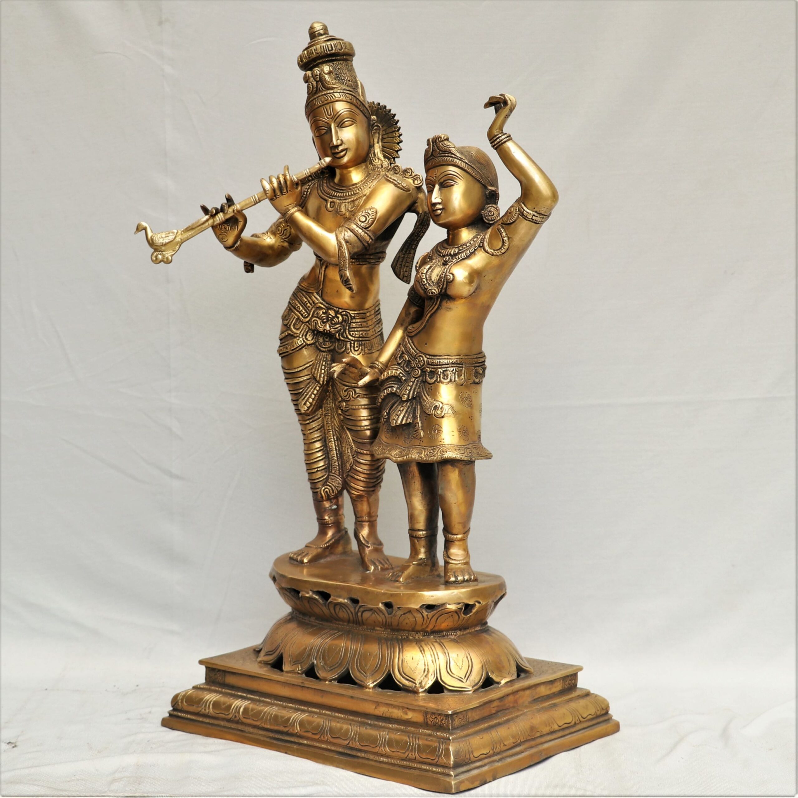 Radha Krishna Superfine Brass Statue - 24 inches - Image 3