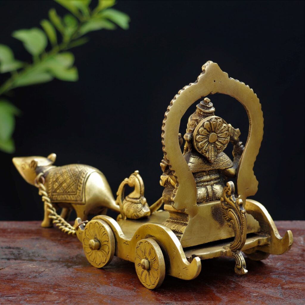 Gahesh in Mushak Chariot - 7 inches - Image 3