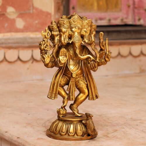 Panchmukhi Brass Ganesha Statue