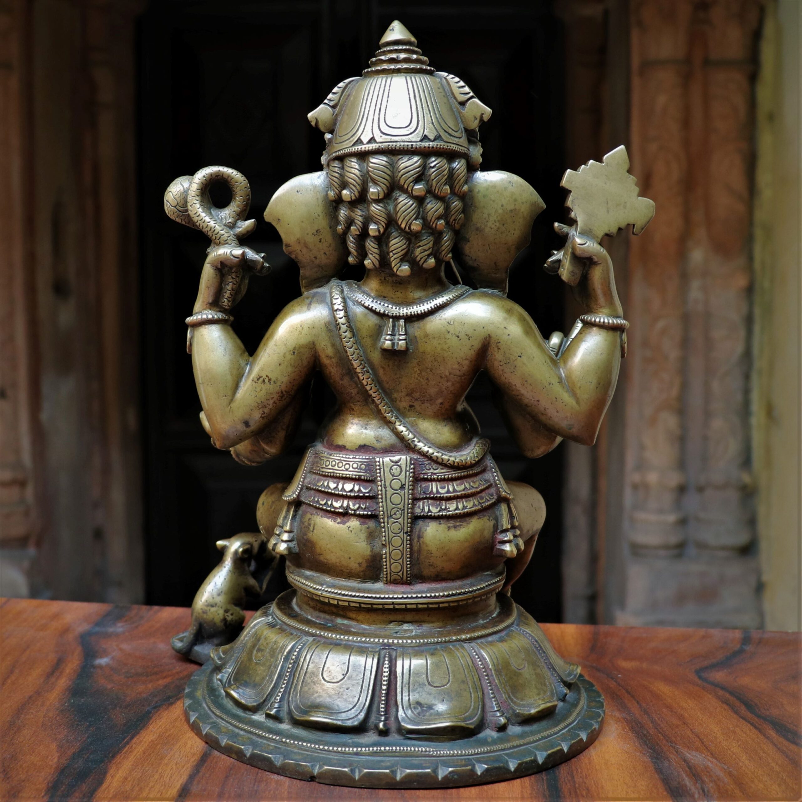 Antique finished Ganasha on tortoise - Image 2
