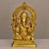 Golden Brass Ganesha Statue