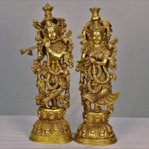 Radha Krishna Brass Statue
