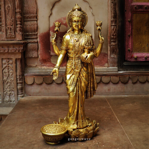 Standing Laxmi Brass Statue