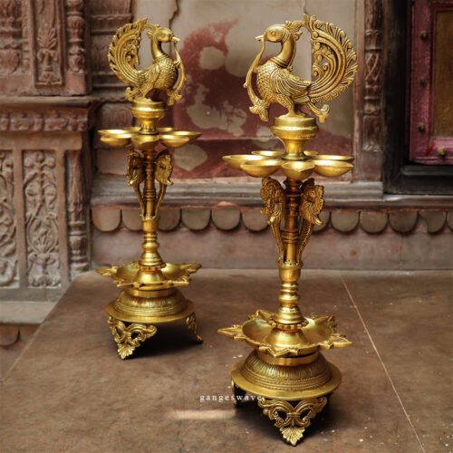 peacock_brass_oil_lamp