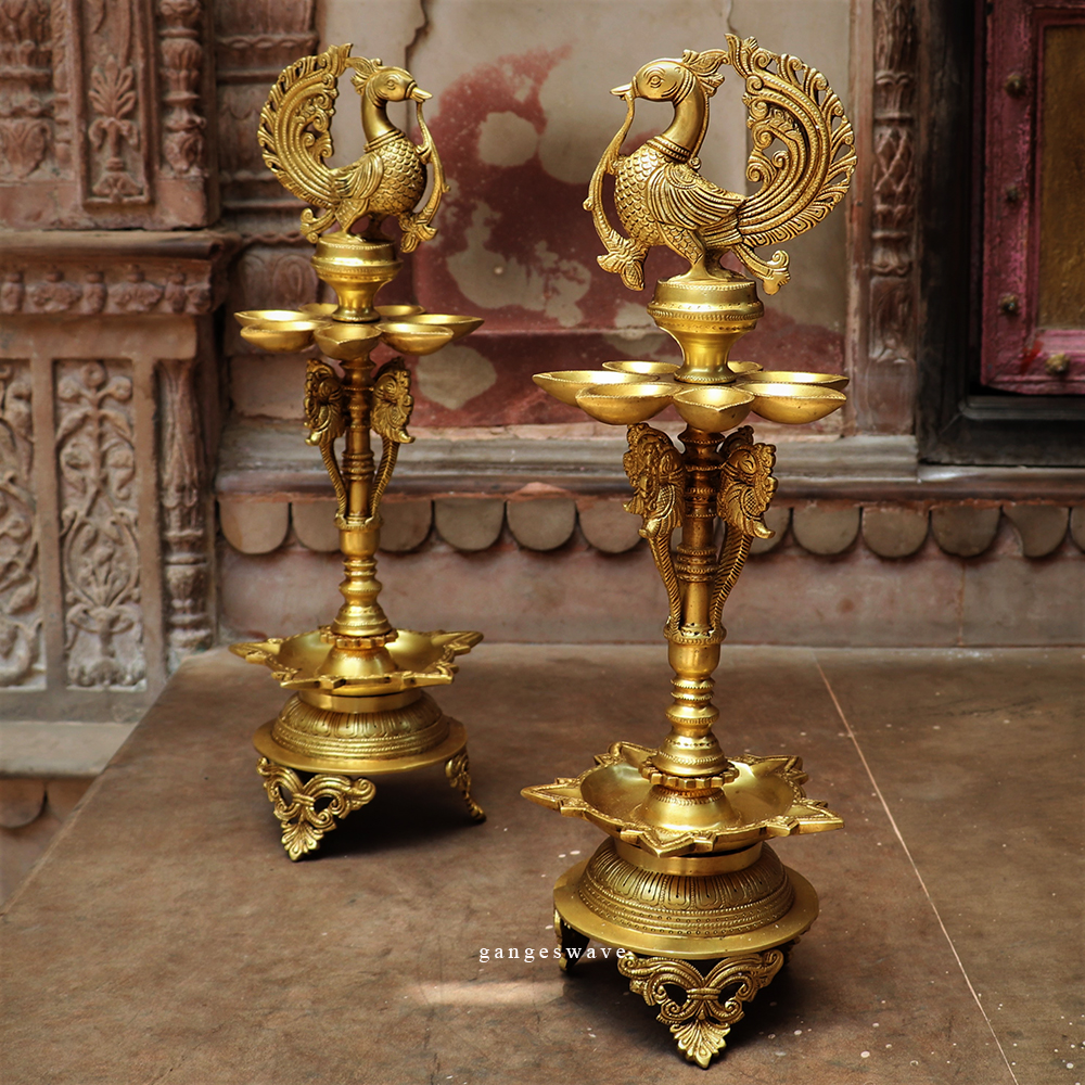 peacock_brass_oil_lamp