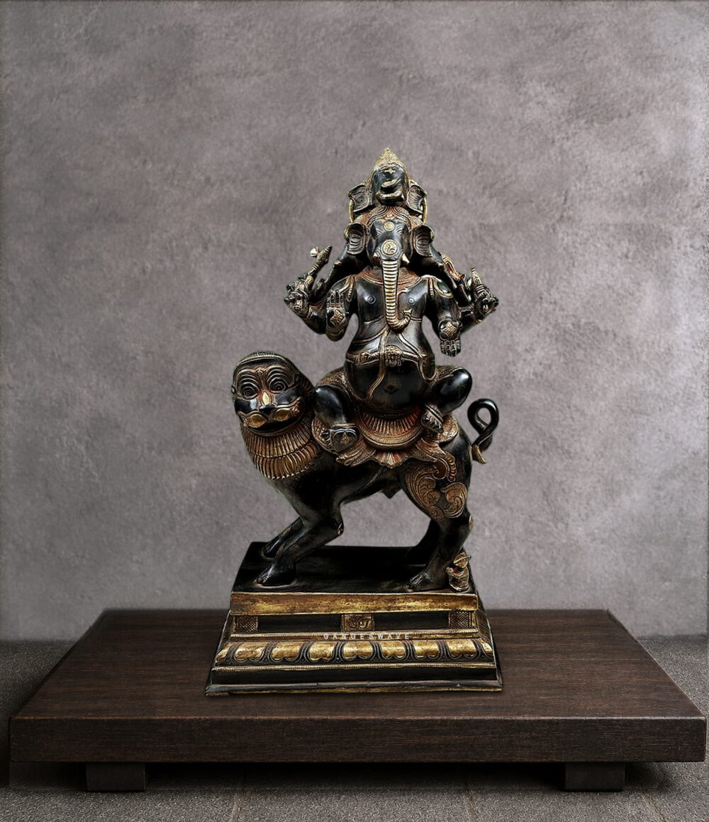 Heramba Black Ganapati Brass Statue