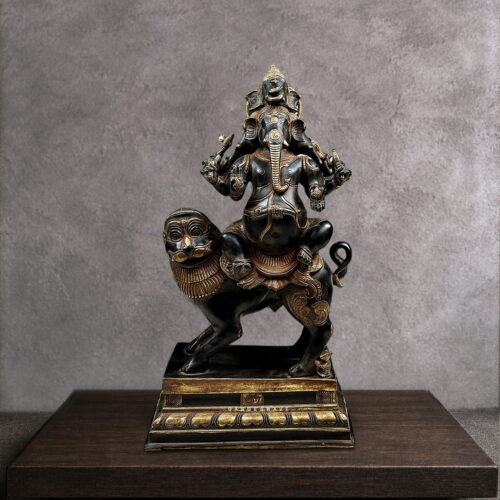 Heramba Black Ganapati Brass Statue