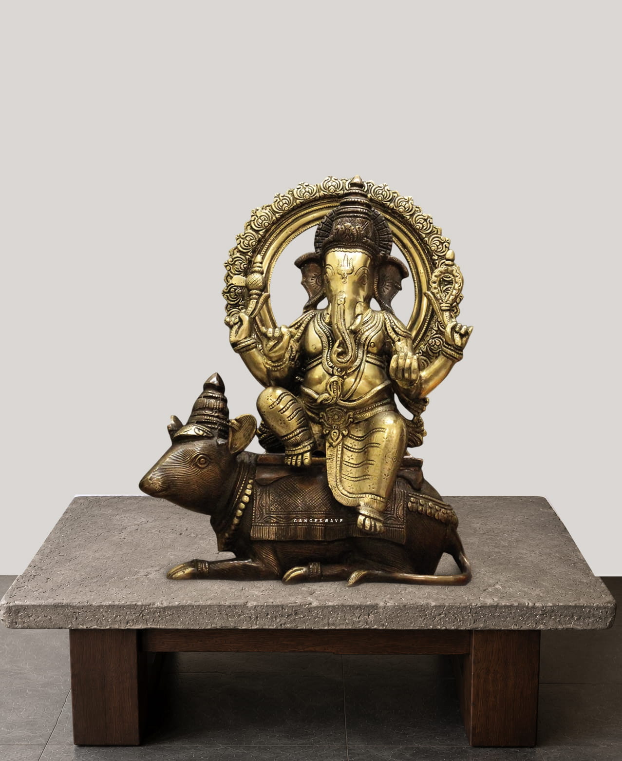 Ganesha Statue Sitting on Vahana Mushak