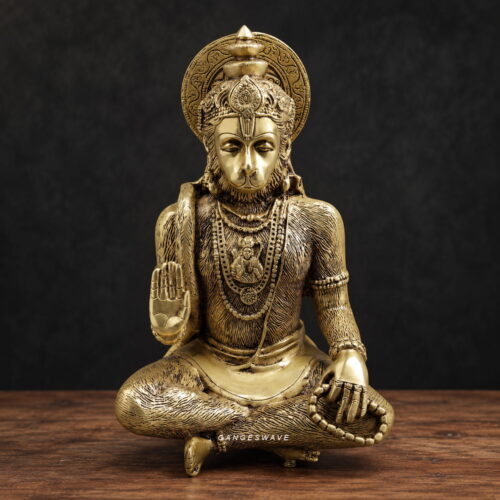 BLESSING HANUMAN BRASS STATUE