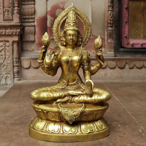 saraswati brass statue