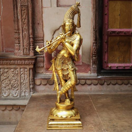 Golden_Brass_Krishna_Statue