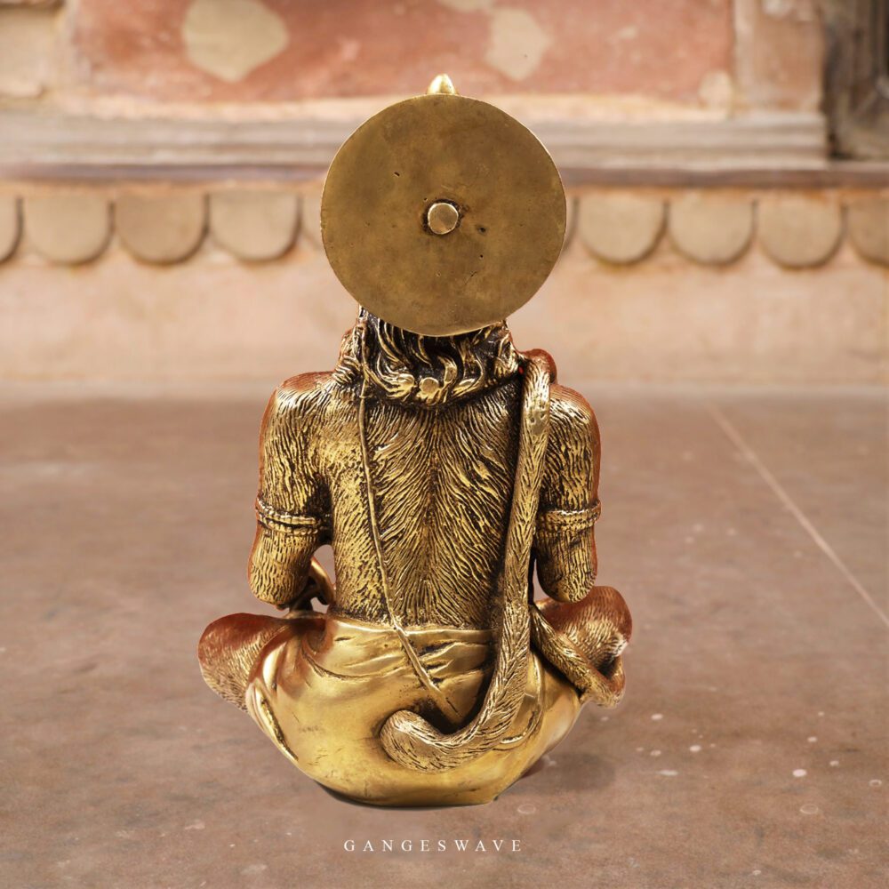 Meditative Brass Hanuman