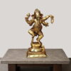 Dancing Ganesh Brass Statue - 8.5 inches