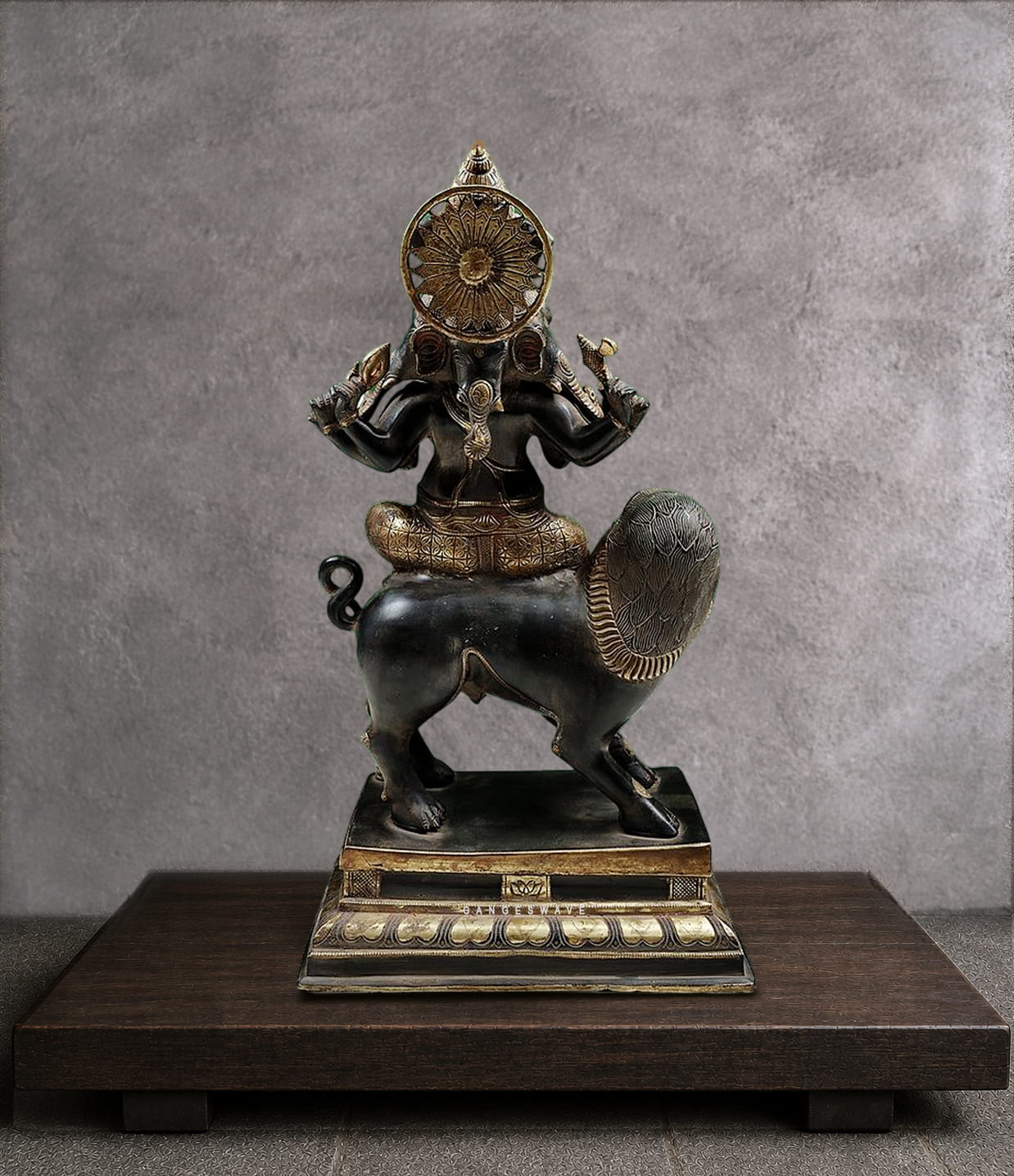 Heramba Black Ganapati Brass Statue - Image 2