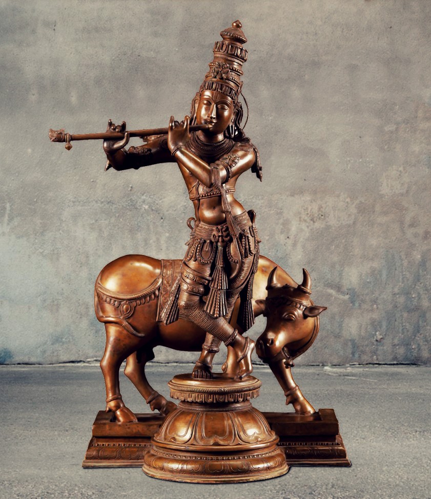 Wood_Finish_Krishna_Statue