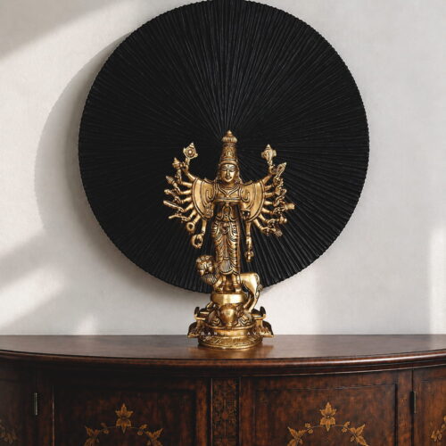 Mahishasur Mardini Brass Statue - 9 inches