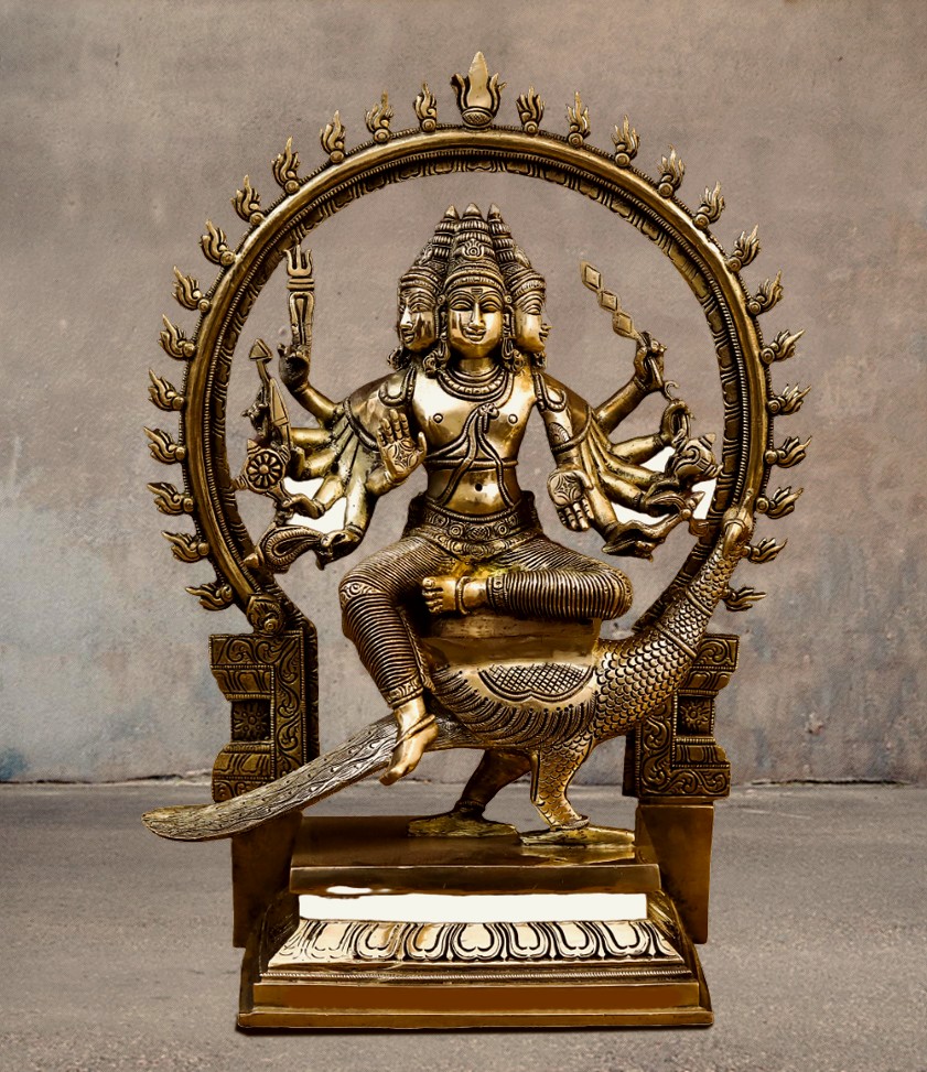 Kartikey brass statue
