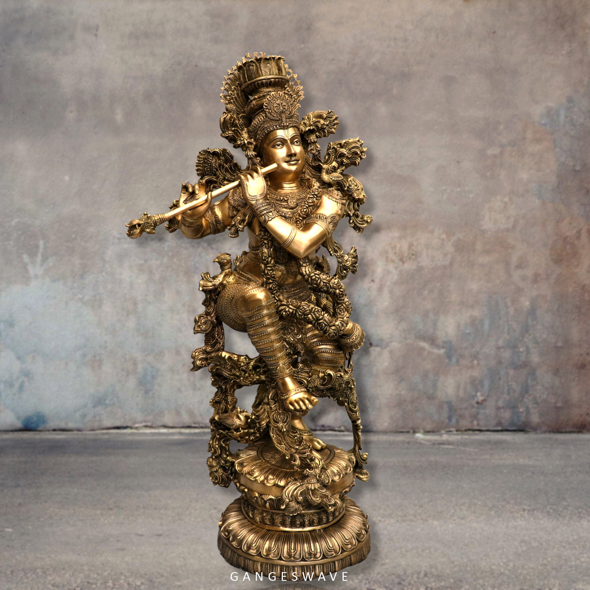 Big Lord Krishna Brass Statue-43 - Buy exclusive brass statues,  collectibles and decor