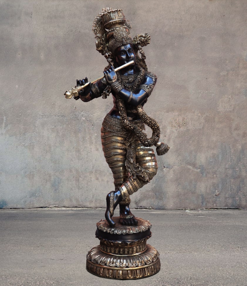 Big Krishna Brass Statue