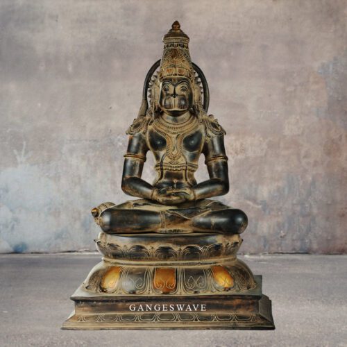 Hanuman Ji Brass Statue in Dhyan Mudra