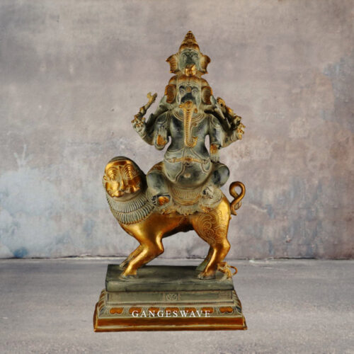 Double headed Brass Ganesh Statue