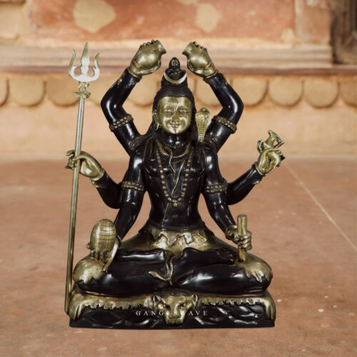 Four handed Shiva Brass Statue