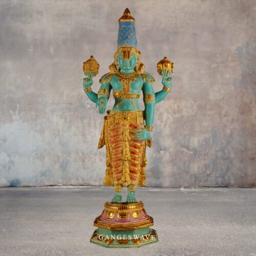 Exquisite Vishnu Brass Statue