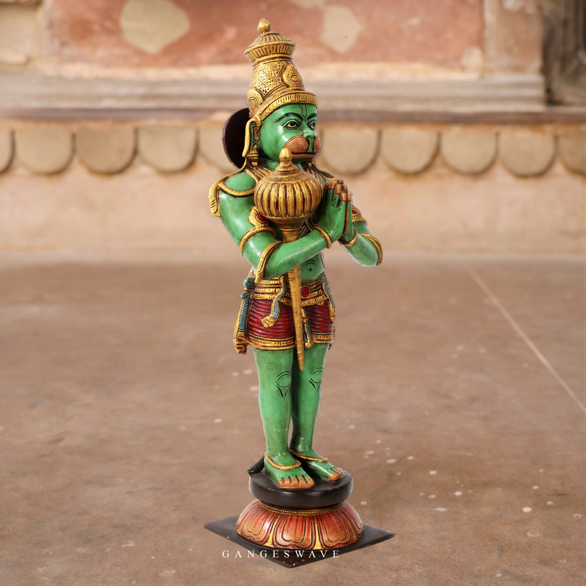 Anjali Putra Unique Hanuman Brass Statue - 21.5 inches - Image 2