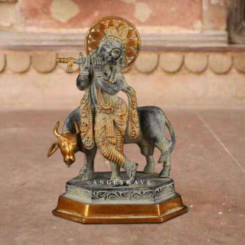 Antique_Finish_Krishna_Staut_with_cow