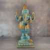 Standing Blue Colour Brass Ganesha Statue
