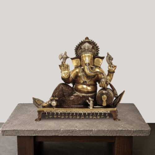 Vishram Posture Ganesh Brass Statue