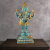 Azure Blue Ganesha Brass Statue- 19.5"