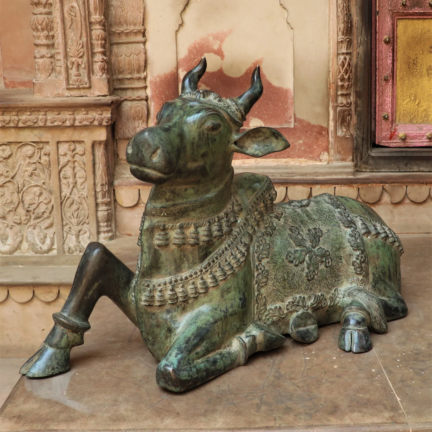 Big Brass Nandi Statue - 21.5" - Image 2