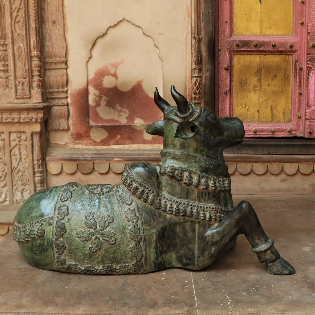 Big Brass Nandi Statue - 21.5" - Image 3