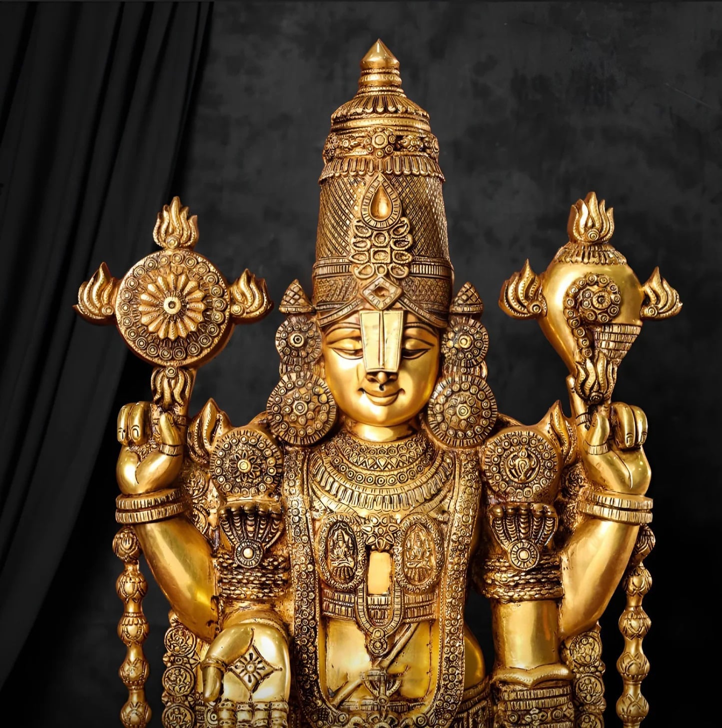 Big Lord Balaji Brass Statue - 47" - Image 4