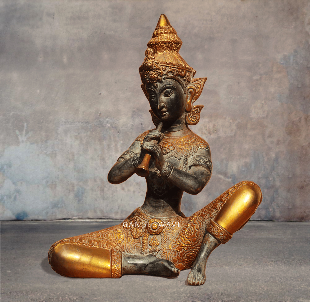 Brass_Musician_Decor_Playing_Flute