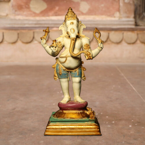 Ivory_White_Brass_Standing_Ganesha_Statue