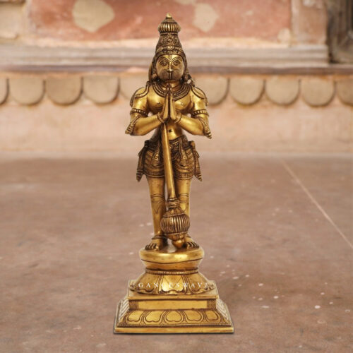 Standing Brass Hanuman Statue