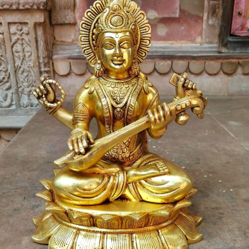 Ma Saraswati Brass Statue